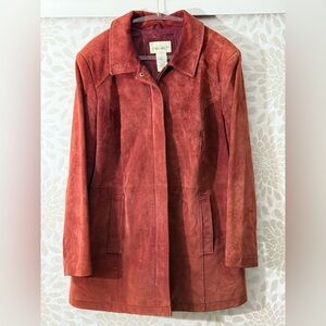Vintage Y2K Cherokee Women’s 16 L Burnt Orange Rust Suede Leather Jacket Coat
